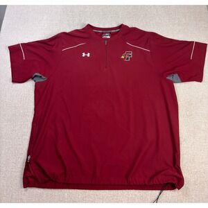 Under Armour Mens 2XL Red Cardinal Mascot Short Sleeve Windbreaker Pullover